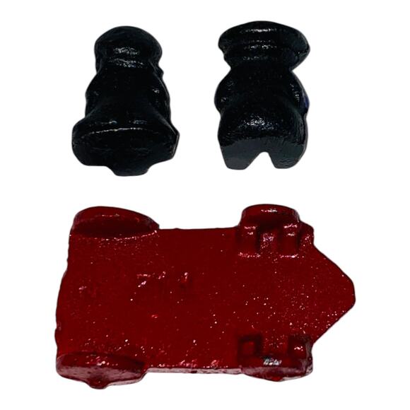 Vintage Cast Iron Amish Boy Girl Red Wagon 1997 John Wright Figurines  A929 - Picture 9 of 10